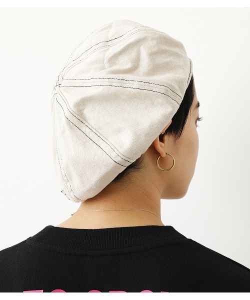 RODEO CROWNS WIDE BOWL(ロデオクラウンズワイドボウル)の「ペインターベレー(ハンチング/ベレー帽・レディース・ブラック/オフホワイト/ブルー・FREE)」の12枚目の写真