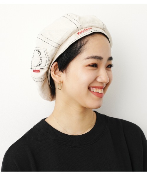 RODEO CROWNS WIDE BOWL(ロデオクラウンズワイドボウル)の「ペインターベレー(ハンチング/ベレー帽・レディース・ブラック/オフホワイト/ブルー・FREE)」の13枚目の写真