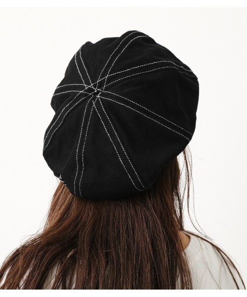 RODEO CROWNS WIDE BOWL(ロデオクラウンズワイドボウル)の「ペインターベレー(ハンチング/ベレー帽・レディース・ブラック/オフホワイト/ブルー・FREE)」の21枚目の写真