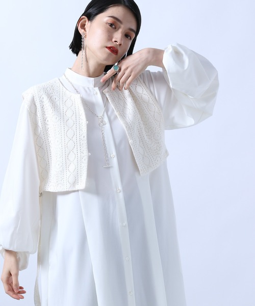 HARE（ハレ）の「２Ｐレースベストタックワンピース(HARE)（ワンピース・レディース・ブラック/オフホワイト・FREE）」の6枚目の写真