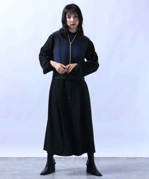 HARE（ハレ）の「２Ｐレースベストタックワンピース(HARE)（ワンピース・レディース・ブラック/オフホワイト・FREE）」の18枚目の写真