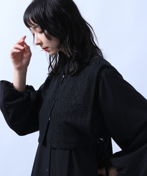 HARE（ハレ）の「２Ｐレースベストタックワンピース(HARE)（ワンピース・レディース・ブラック/オフホワイト・FREE）」の16枚目の写真