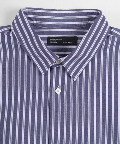 make a ray!（メイク ア レイ！）の「ワイドシルエット ブロード リラックス ロング長袖シャツ（シャツ/ブラウス・メンズ・ホワイト/ブラック/ベージュ/ストライプ・M/L）」の10枚目の写真