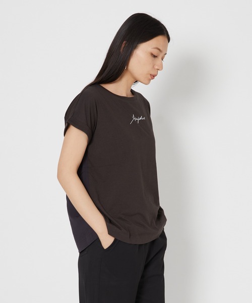 shop DADA(ショップダダ)の「袖折り返しTシャツ(1S15-350106)(Tシャツ/カットソー・レディース・チャコールグレー/ホワイト/ブルー系・FREE)」の15枚目の写真
