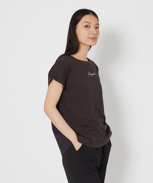 shop DADA(ショップダダ)の「袖折り返しTシャツ(1S15-350106)(Tシャツ/カットソー・レディース・チャコールグレー/ホワイト/ブルー系・FREE)」の16枚目の写真