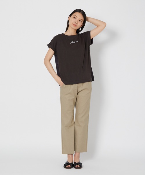 shop DADA(ショップダダ)の「袖折り返しTシャツ(1S15-350106)(Tシャツ/カットソー・レディース・チャコールグレー/ホワイト/ブルー系・FREE)」の17枚目の写真