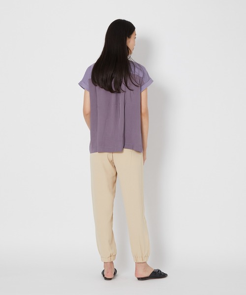 shop DADA(ショップダダ)の「袖折り返しTシャツ(1S15-350106)(Tシャツ/カットソー・レディース・チャコールグレー/ホワイト/ブルー系・FREE)」の19枚目の写真