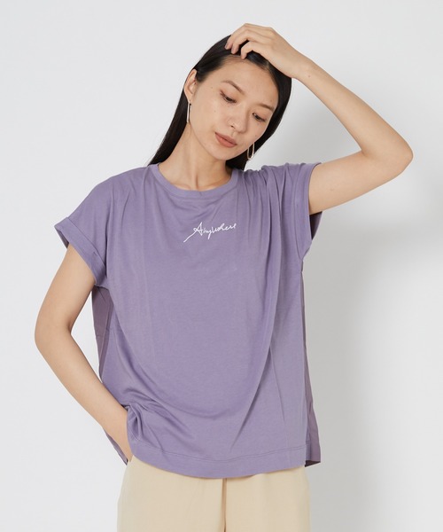 shop DADA(ショップダダ)の「袖折り返しTシャツ(1S15-350106)(Tシャツ/カットソー・レディース・チャコールグレー/ホワイト/ブルー系・FREE)」の20枚目の写真