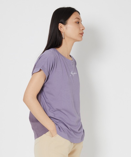 shop DADA(ショップダダ)の「袖折り返しTシャツ(1S15-350106)(Tシャツ/カットソー・レディース・チャコールグレー/ホワイト/ブルー系・FREE)」の21枚目の写真