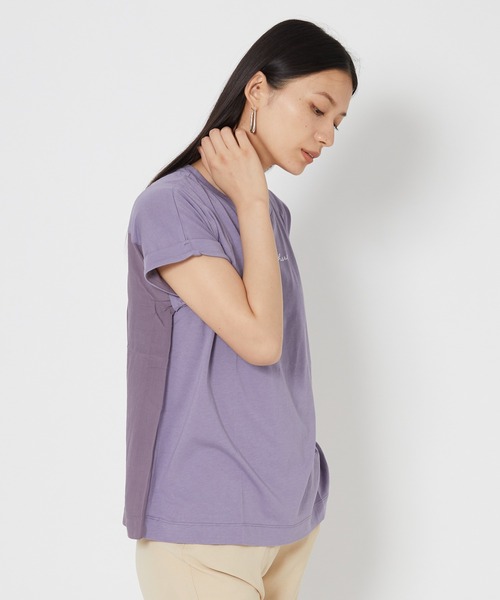 shop DADA(ショップダダ)の「袖折り返しTシャツ(1S15-350106)(Tシャツ/カットソー・レディース・チャコールグレー/ホワイト/ブルー系・FREE)」の22枚目の写真