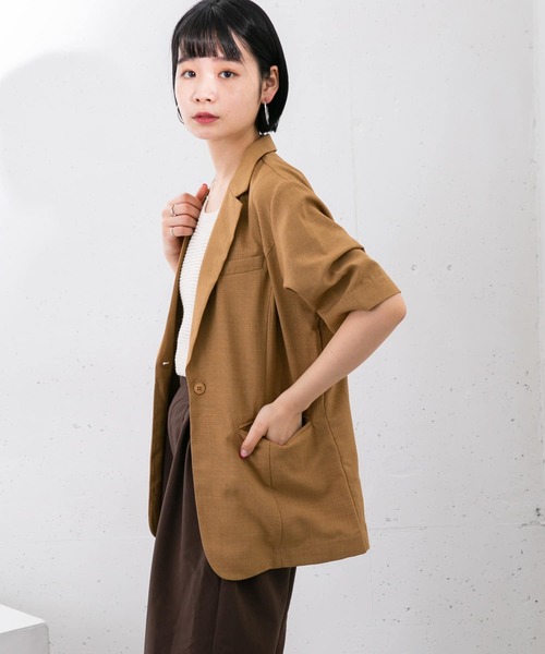 KBF（ケイビーエフ）の「リネンライクハーフスリーブジャケット