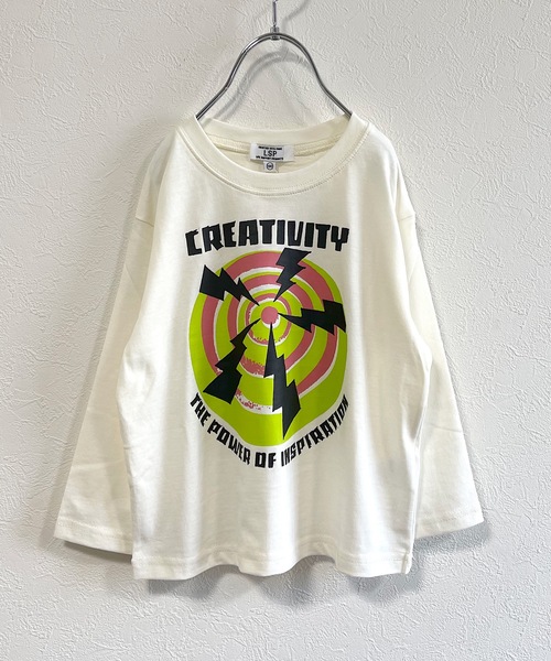 Life Support Products(ライフサポートプロダクツ)の「プリントロンT (L-6699/80~150cm)(Tシャツ/カットソー・キッズ・チャコール/杢グレー/ブルー/ブラウン/ブラック/アイボリー/オフホワイト・110/120/130/140/150/80/90/95/100)」の1枚目の写真