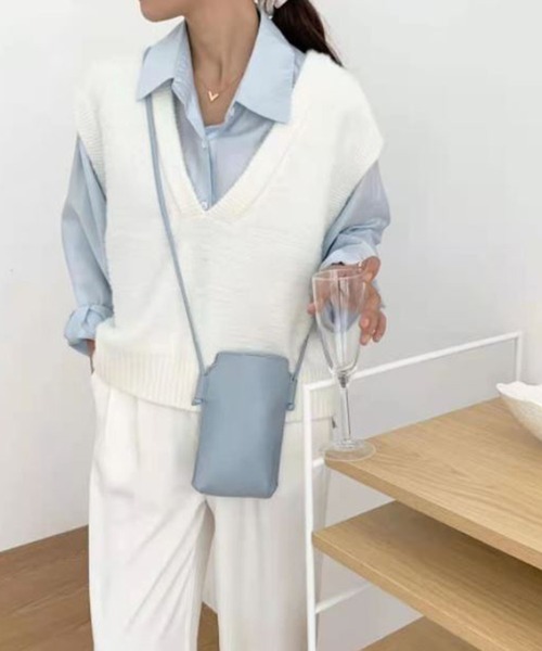 MAISON BREEZE（メゾンブリーズ）の「【MAISON BREEZE】スマートミニマルショルダーバッグ KNF（ショルダーバッグ・レディース・イエロー/グリーン/サックスブルー/ホワイト/ブラック/ベージュ/ブラウン・FREE）」の7枚目の写真