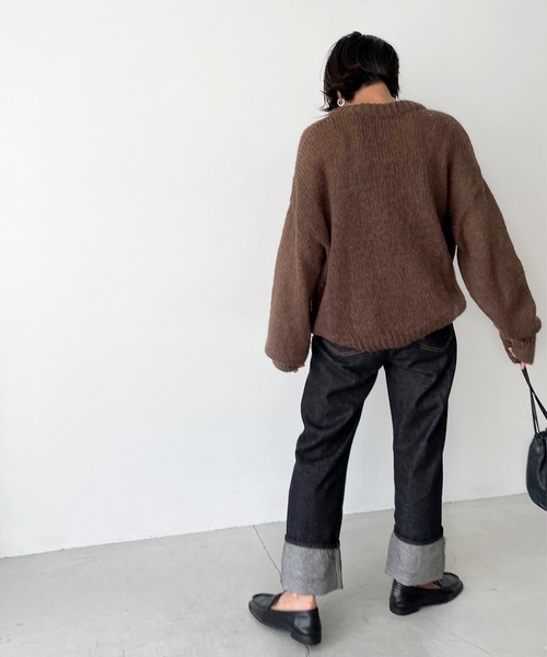 CANAL JEAN（キャナルジーン）の「via j(ヴィアジェイ) アルパカクルーネックニット（ニット/セーター・レディース・ベージュ/ブラウン/ブルー・ONE SIZE）」の12枚目の写真