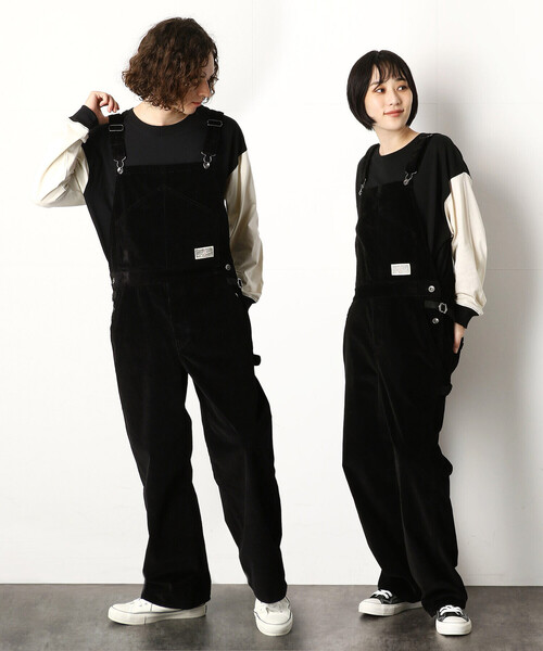 Purple&Yellow(パープルアンドイエロー)の「コーデュロイオーバーオール(サロペット/オーバーオール・メンズ・ブラック/オレンジ/オフホワイト・MEDIUM/SMALL/LARGE)」の3枚目の写真