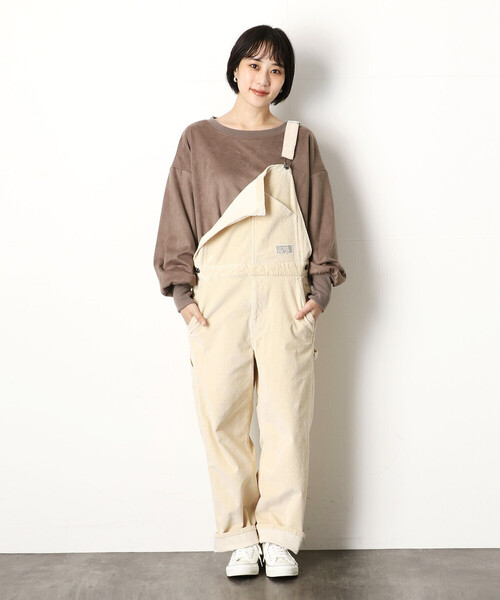 Purple&Yellow(パープルアンドイエロー)の「コーデュロイオーバーオール(サロペット/オーバーオール・メンズ・ブラック/オレンジ/オフホワイト・MEDIUM/SMALL/LARGE)」の4枚目の写真