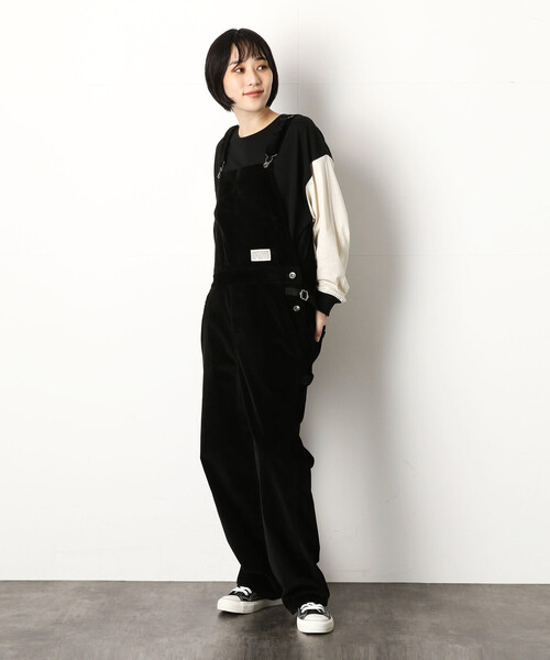 Purple&Yellow(パープルアンドイエロー)の「コーデュロイオーバーオール(サロペット/オーバーオール・メンズ・ブラック/オレンジ/オフホワイト・MEDIUM/SMALL/LARGE)」の6枚目の写真