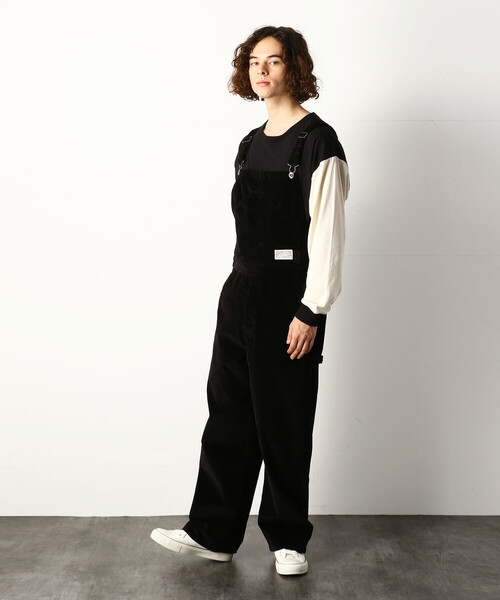 Purple&Yellow(パープルアンドイエロー)の「コーデュロイオーバーオール(サロペット/オーバーオール・メンズ・ブラック/オレンジ/オフホワイト・MEDIUM/SMALL/LARGE)」の7枚目の写真