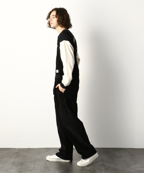 Purple&Yellow(パープルアンドイエロー)の「コーデュロイオーバーオール(サロペット/オーバーオール・メンズ・ブラック/オレンジ/オフホワイト・MEDIUM/SMALL/LARGE)」の8枚目の写真