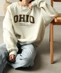 Chillfar | 裏起毛カレッジロゴプリントビッグシルエットスウェットトレーナー / オーバーサイズ(スウェット)