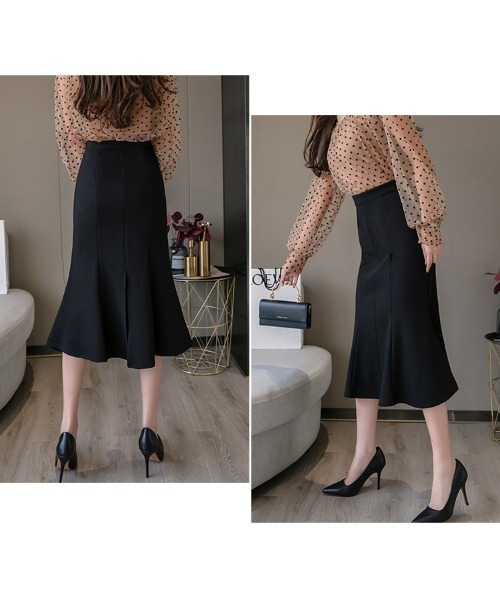 yuue' ( wear )(ユーイ)の「マーメイドシルエットスカート(スカート・レディース・ブラック/ライトベージュ・SMALL/LARGE/X-LARGE/MIDIUM/MEDIUM)」の3枚目の写真