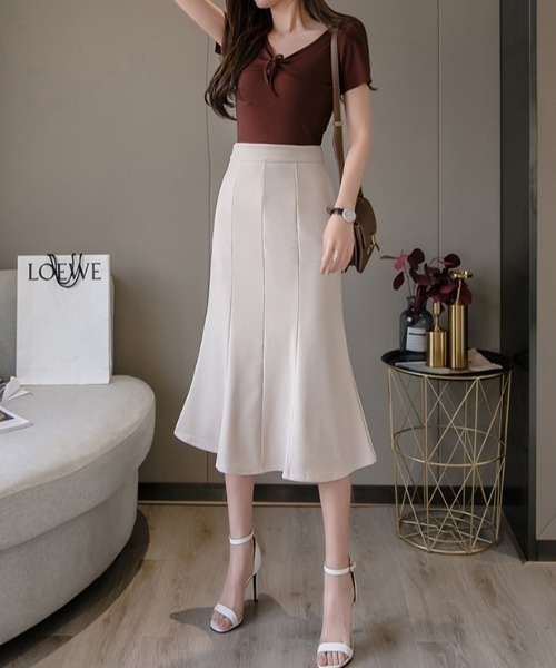 yuue' ( wear )(ユーイ)の「マーメイドシルエットスカート(スカート・レディース・ブラック/ライトベージュ・SMALL/LARGE/X-LARGE/MIDIUM/MEDIUM)」の7枚目の写真