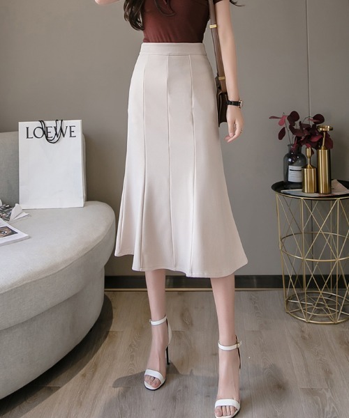 yuue' ( wear )(ユーイ)の「マーメイドシルエットスカート(スカート・レディース・ブラック/ライトベージュ・SMALL/LARGE/X-LARGE/MIDIUM/MEDIUM)」の9枚目の写真