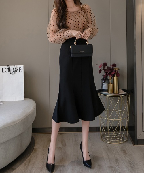 yuue' ( wear )(ユーイ)の「マーメイドシルエットスカート(スカート・レディース・ブラック/ライトベージュ・SMALL/LARGE/X-LARGE/MIDIUM/MEDIUM)」の14枚目の写真