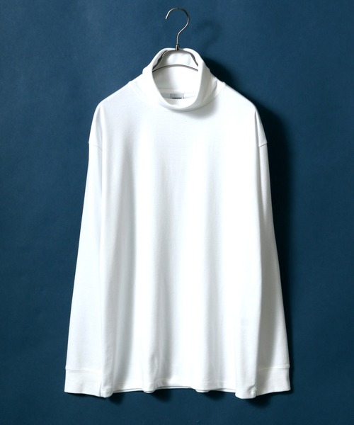 ANPAS（アンパス）の「Eco Ponte Fabric Turtleneck Shirt/エコポンチ タートルネックシャツ ハイネックシャツ（Tシャツ/カットソー・メンズ・グレイッシュベージュ/ホワイト/ワイン/スミクロ・L/M）」の2枚目の写真
