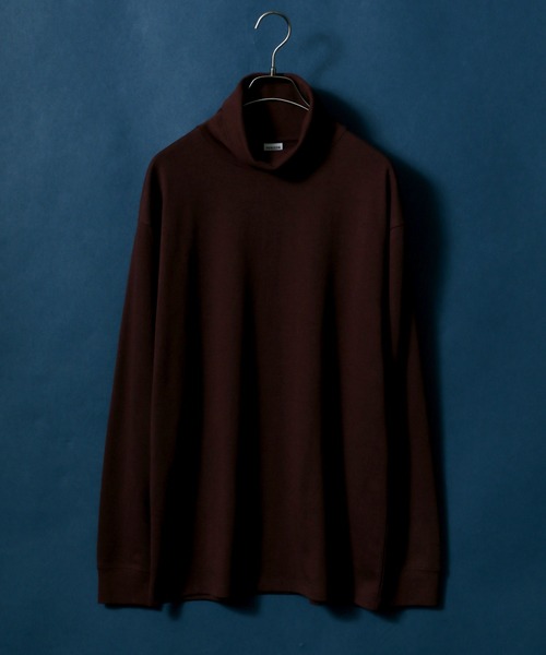 ANPAS（アンパス）の「Eco Ponte Fabric Turtleneck Shirt/エコポンチ タートルネックシャツ ハイネックシャツ（Tシャツ/カットソー・メンズ・グレイッシュベージュ/ホワイト/ワイン/スミクロ・L/M）」の4枚目の写真