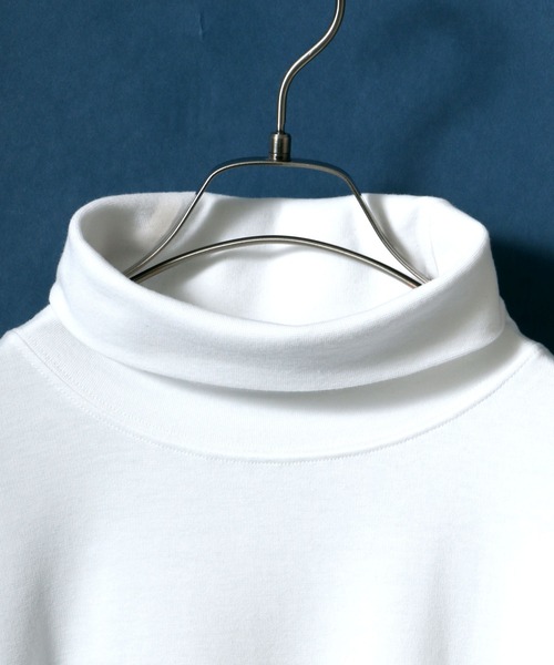 ANPAS（アンパス）の「Eco Ponte Fabric Turtleneck Shirt/エコポンチ タートルネックシャツ ハイネックシャツ（Tシャツ/カットソー・メンズ・グレイッシュベージュ/ホワイト/ワイン/スミクロ・L/M）」の6枚目の写真