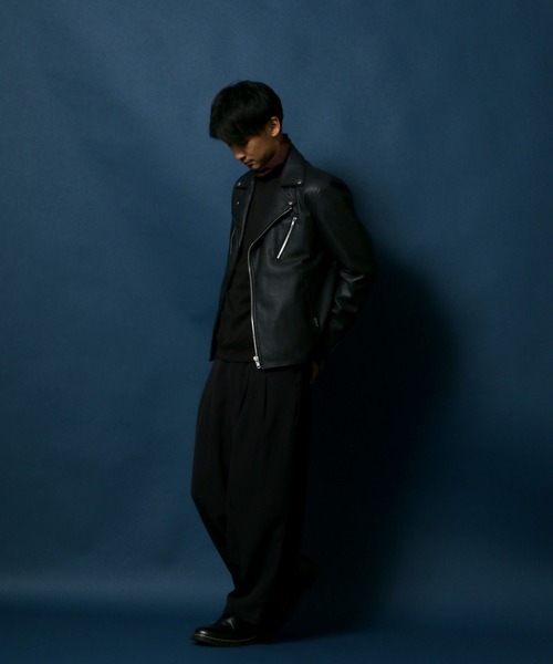 ANPAS（アンパス）の「Eco Ponte Fabric Turtleneck Shirt/エコポンチ タートルネックシャツ ハイネックシャツ（Tシャツ/カットソー・メンズ・グレイッシュベージュ/ホワイト/ワイン/スミクロ・L/M）」の13枚目の写真