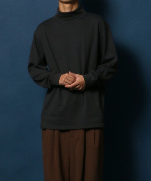 ANPAS（アンパス）の「Eco Ponte Fabric Turtleneck Shirt/エコポンチ タートルネックシャツ ハイネックシャツ（Tシャツ/カットソー・メンズ・グレイッシュベージュ/ホワイト/ワイン/スミクロ・L/M）」の19枚目の写真