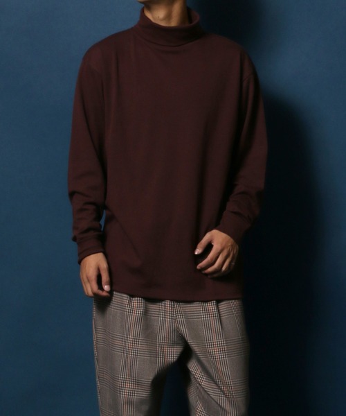 ANPAS（アンパス）の「Eco Ponte Fabric Turtleneck Shirt/エコポンチ タートルネックシャツ ハイネックシャツ（Tシャツ/カットソー・メンズ・グレイッシュベージュ/ホワイト/ワイン/スミクロ・L/M）」の21枚目の写真