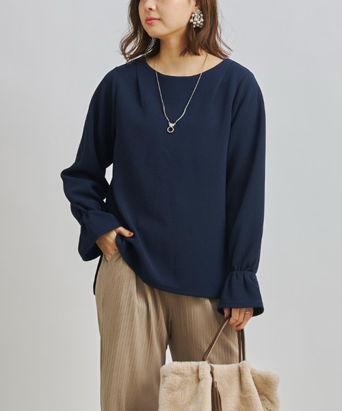 Chez toi（シェトワ）の「バックダブルボタンキャンディースリーブプルオーバー（Tシャツ/カットソー・レディース・ネイビー/オフホワイト/ボルドー・FREE）」の3枚目の写真