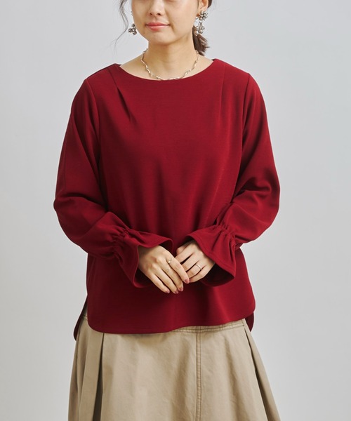 Chez toi（シェトワ）の「バックダブルボタンキャンディースリーブプルオーバー（Tシャツ/カットソー・レディース・ネイビー/オフホワイト/ボルドー・FREE）」の13枚目の写真
