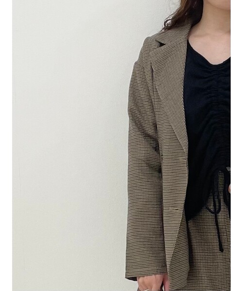 Cutie Blonde（キューティーブロンド）の「◆【S-L】チェックジャケット（テーラードジャケット・レディース・ブラック系1/ブラウン系2・01/02/03）」の7枚目の写真