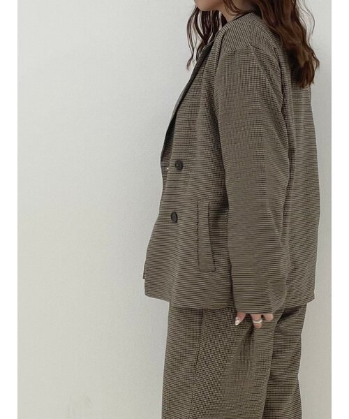 Cutie Blonde（キューティーブロンド）の「◆【S-L】チェックジャケット（テーラードジャケット・レディース・ブラック系1/ブラウン系2・01/02/03）」の4枚目の写真