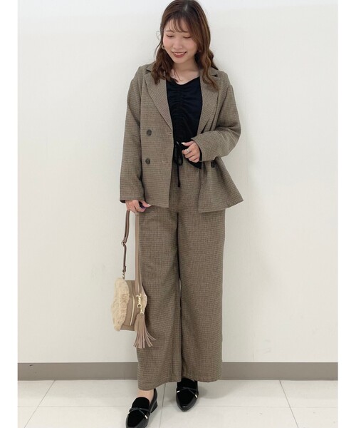 Cutie Blonde（キューティーブロンド）の「◆【S-L】チェックジャケット（テーラードジャケット・レディース・ブラック系1/ブラウン系2・01/02/03）」の5枚目の写真