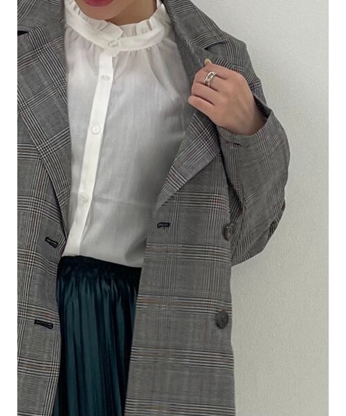 Cutie Blonde（キューティーブロンド）の「◆【S-L】チェックジャケット（テーラードジャケット・レディース・ブラック系1/ブラウン系2・01/02/03）」の10枚目の写真