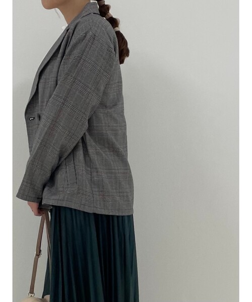 Cutie Blonde（キューティーブロンド）の「◆【S-L】チェックジャケット（テーラードジャケット・レディース・ブラック系1/ブラウン系2・01/02/03）」の12枚目の写真