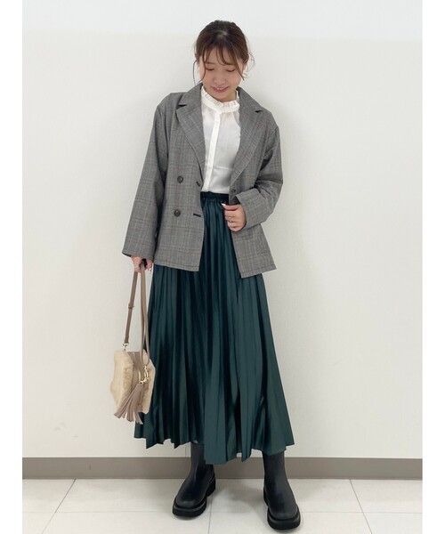 Cutie Blonde（キューティーブロンド）の「◆【S-L】チェックジャケット（テーラードジャケット・レディース・ブラック系1/ブラウン系2・01/02/03）」の15枚目の写真