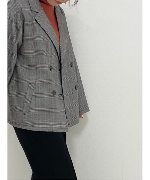 Cutie Blonde（キューティーブロンド）の「◆【S-L】チェックジャケット（テーラードジャケット・レディース・ブラック系1/ブラウン系2・01/02/03）」の17枚目の写真