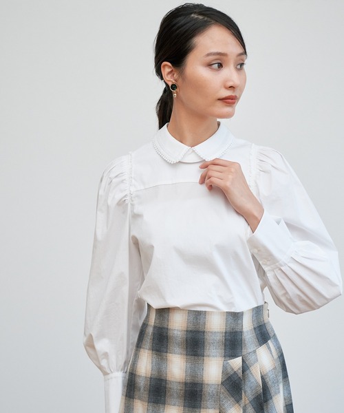 ANAYI（アナイ）の「ストレッチブロードレースエリ ブラウス