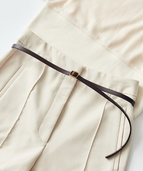 SETUP7(セットアップセブン)の「【SETUP7】ノーステッチフェイクレザーベルト KNF(ベルト・レディース・ホワイト/ブラック/ダークブラウン/ブラウン/レッド/キャメル・FREE)」の3枚目の写真