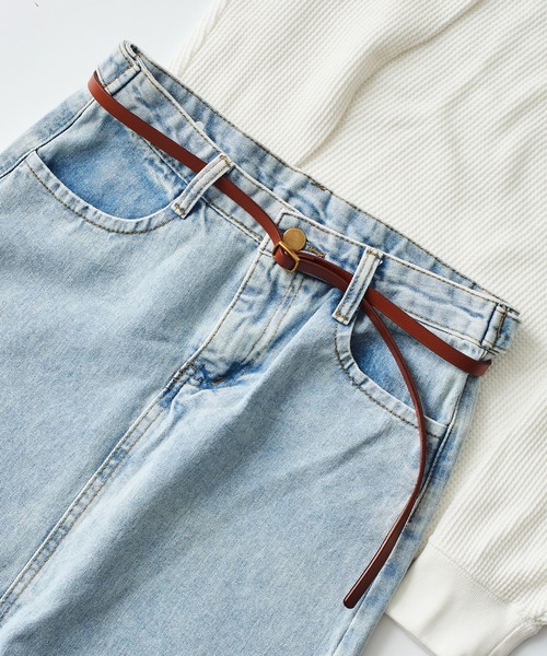 SETUP7(セットアップセブン)の「【SETUP7】ノーステッチフェイクレザーベルト KNF(ベルト・レディース・ホワイト/ブラック/ダークブラウン/ブラウン/レッド/キャメル・FREE)」の4枚目の写真