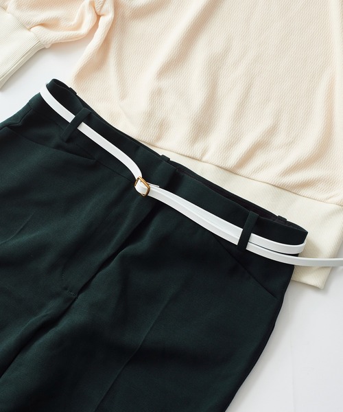 SETUP7(セットアップセブン)の「【SETUP7】ノーステッチフェイクレザーベルト KNF(ベルト・レディース・ホワイト/ブラック/ダークブラウン/ブラウン/レッド/キャメル・FREE)」の1枚目の写真