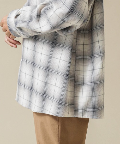 NANO universe（ナノユニバース）の「フランネルビッグシャツ 長袖（シャツ/ブラウス・メンズ・ブラウン/アイボリー/その他1/その他2・M/S/L）」の7枚目の写真