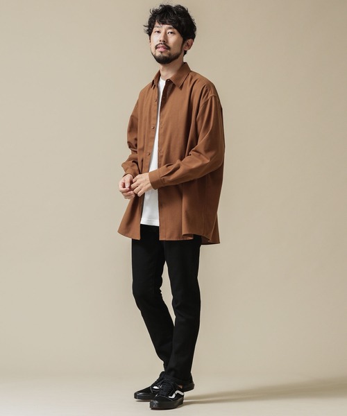 NANO universe（ナノユニバース）の「フランネルビッグシャツ 長袖（シャツ/ブラウス・メンズ・ブラウン/アイボリー/その他1/その他2・M/S/L）」の5枚目の写真