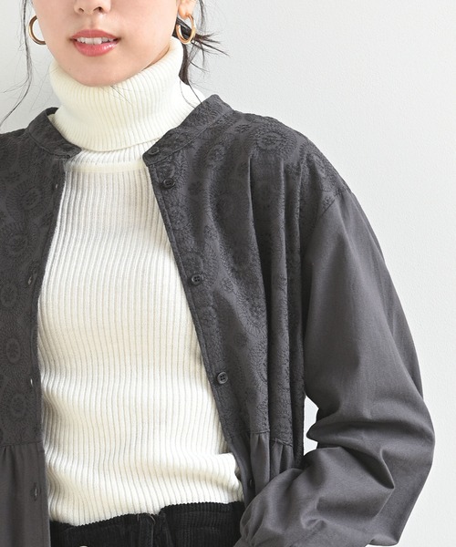 rps（アールピーエス）の「無地×オーバーレース切替ワンピース（ワンピース・レディース・ブラック/グリーン/グレイッシュベージュ・M）」の10枚目の写真